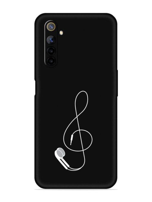 Music Earphone Vector Embossed Soft Silicone Case for Realme 6I Zapvi