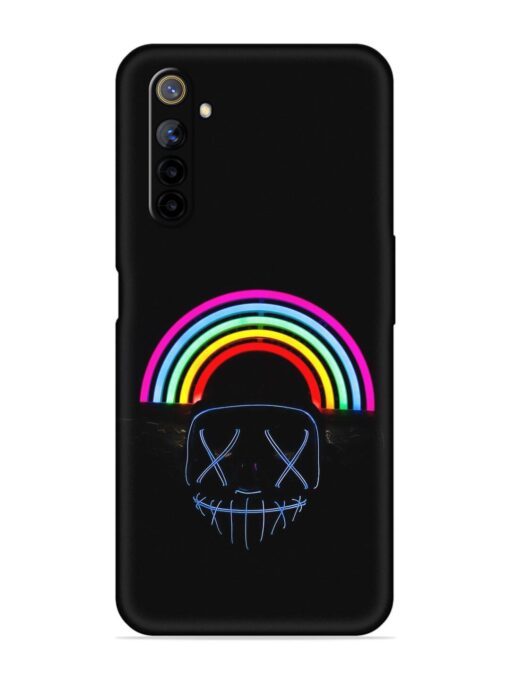 Mask Rainbow Embossed Soft Silicone Case for Realme 6I Zapvi