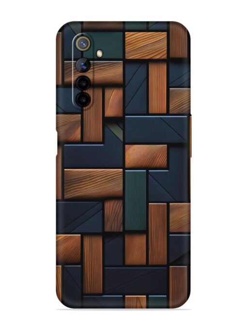 Wooden Background Cubes Embossed Soft Silicone Case for Realme 6I Zapvi