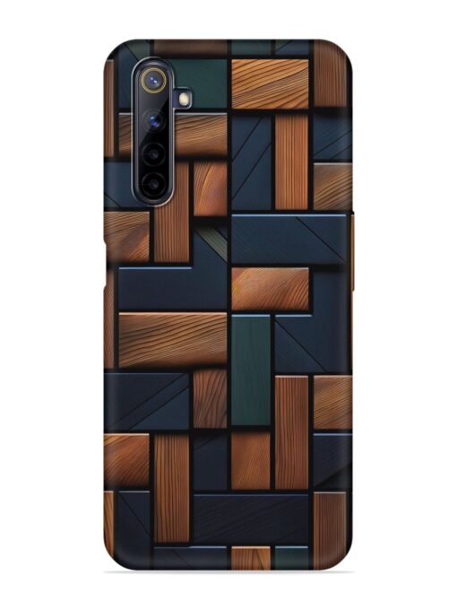 Wooden Background Cubes Embossed Soft Silicone Case for Realme 6 Pro