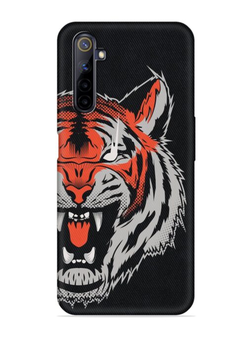 Tiger Aggression Embossed Soft Silicone Case for Realme 6 Pro