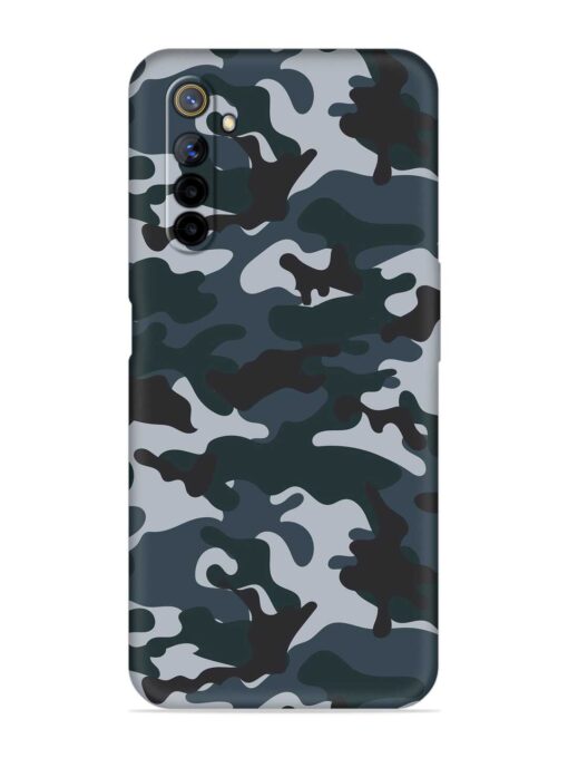 Dark Blue Army Military Art Embossed Soft Silicone Case for Realme 6S Zapvi