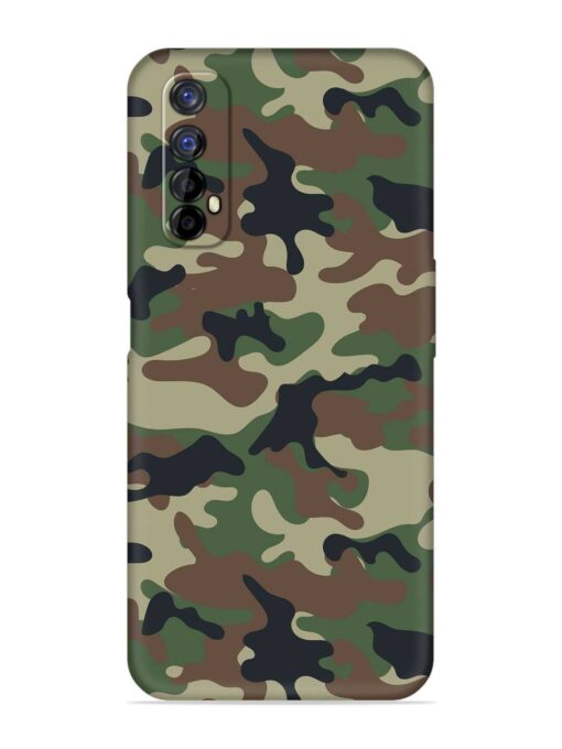 Army Military Camouflage Dark Green Embossed Soft Silicone Case for Realme 7