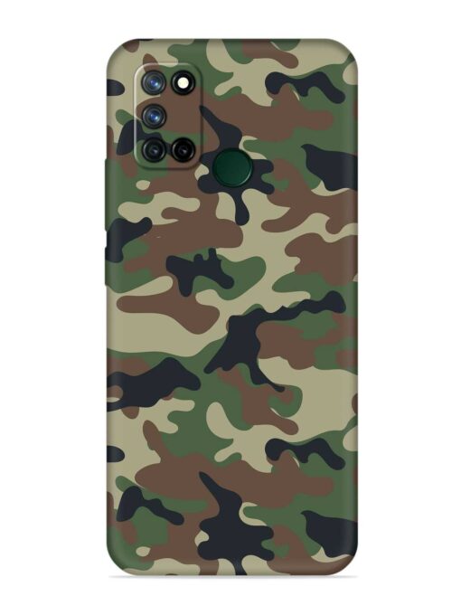 Army Military Camouflage Dark Green Embossed Soft Silicone Case for Realme 7I