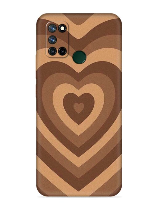 Brown Heart Embossed Soft Silicone Case for Realme 7I