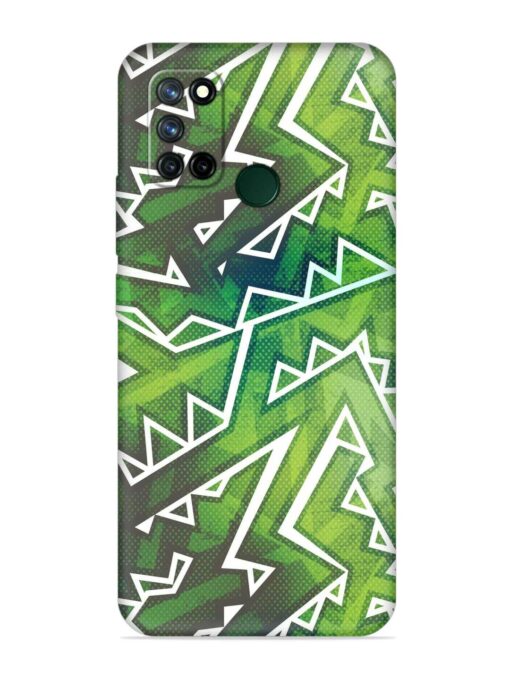 Green Graffiti Seamless Embossed Soft Silicone Case for Realme 7I