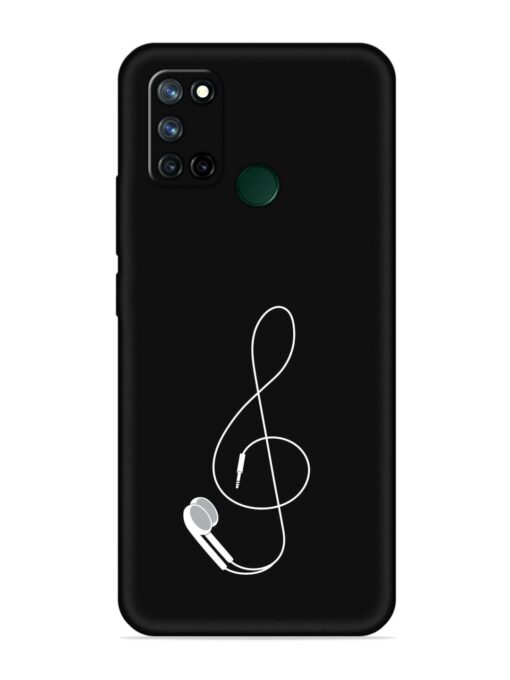 Music Earphone Vector Embossed Soft Silicone Case for Realme 7I Zapvi