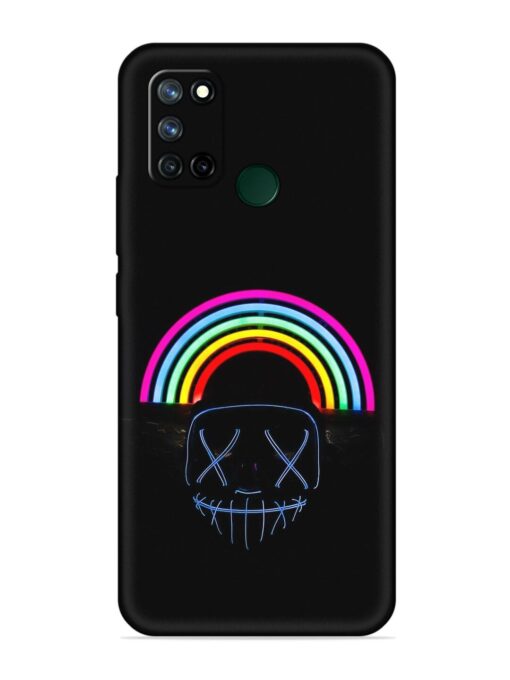 Mask Rainbow Embossed Soft Silicone Case for Realme 7I Zapvi