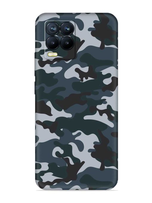 Dark Blue Army Military Art Embossed Soft Silicone Case for Realme 8 (4G) Zapvi