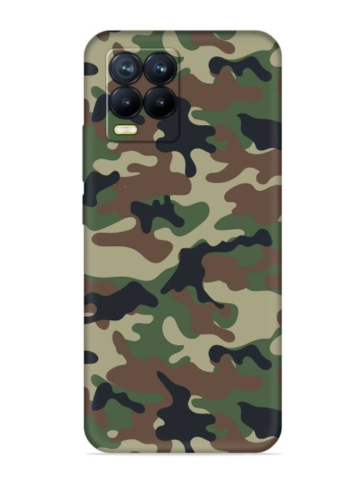 Army Military Camouflage Dark Green Embossed Soft Silicone Case for Realme 8 (4G)