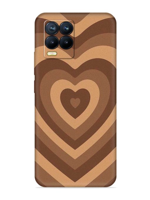 Brown Heart Embossed Soft Silicone Case for Realme 8 (4G) Zapvi