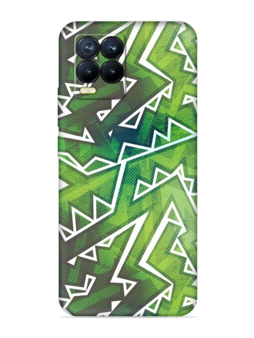 Green Graffiti Seamless Embossed Soft Silicone Case for Realme 8 (4G) Zapvi