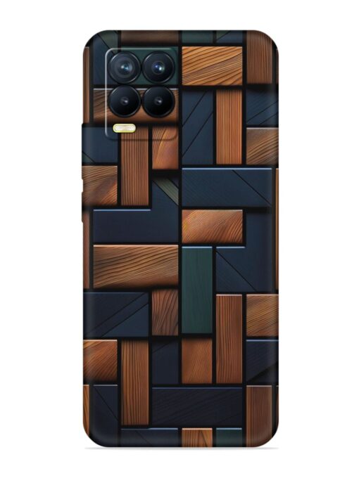 Wooden Background Cubes Embossed Soft Silicone Case for Realme 8 (4G)