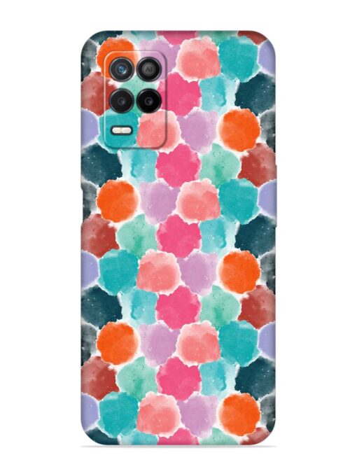 Colorful Seamless Pattern Embossed Soft Silicone Case for Realme 8 (5G)