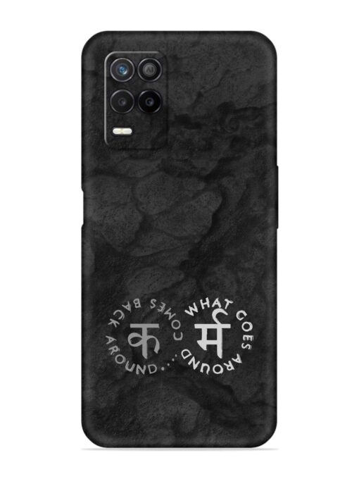 Karma Hindi Word Embossed Soft Silicone Case for Realme 8 (5G) Zapvi