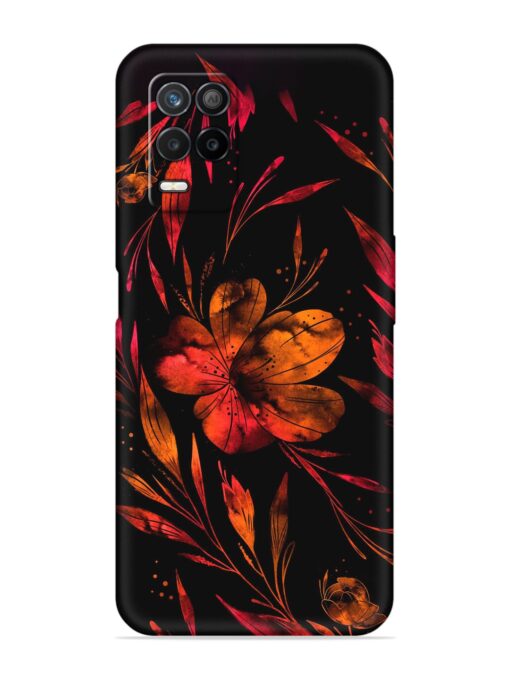 Red Flower Painting Embossed Soft Silicone Case for Realme 8 (5G) Zapvi