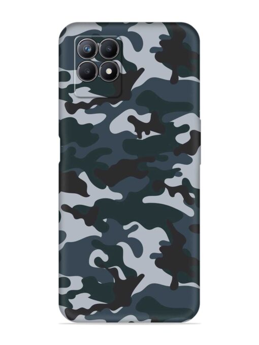 Dark Blue Army Military Art Embossed Soft Silicone Case for Realme 8I Zapvi