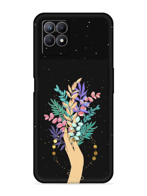 Flower On Hand Embossed Soft Silicone Case for Realme 8I Zapvi