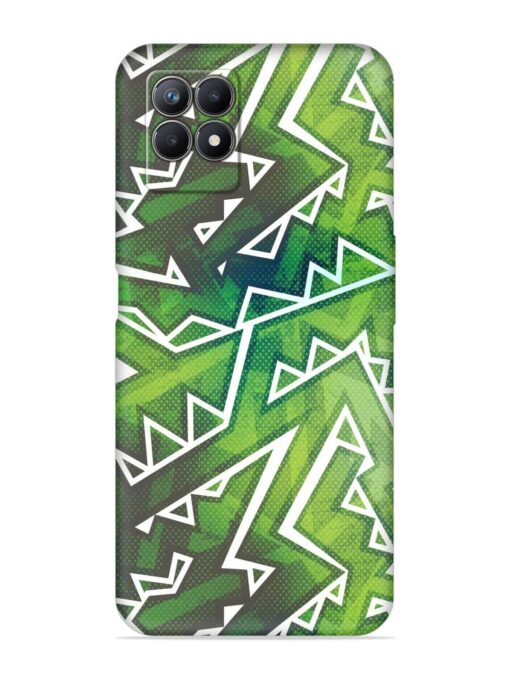 Green Graffiti Seamless Embossed Soft Silicone Case for Realme 8I Zapvi