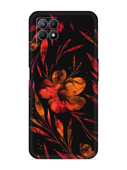 Red Flower Painting Embossed Soft Silicone Case for Realme 8I Zapvi