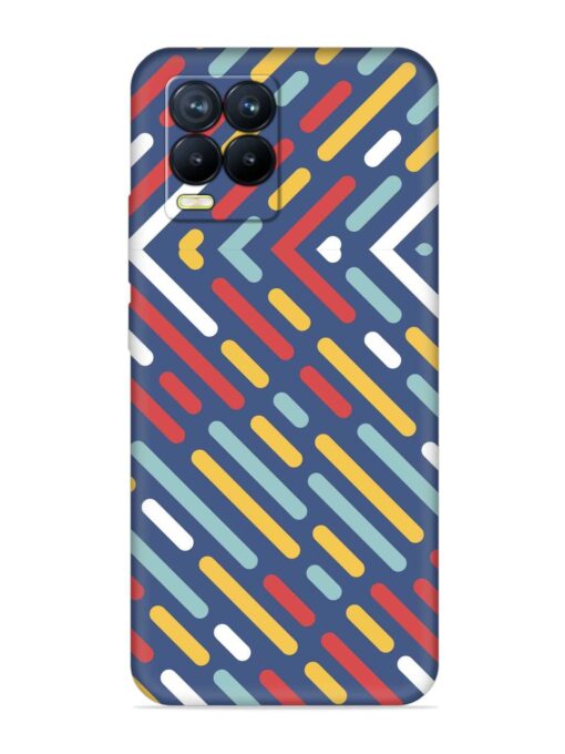 Colored Lines Embossed Soft Silicone Case for Realme 8 Pro