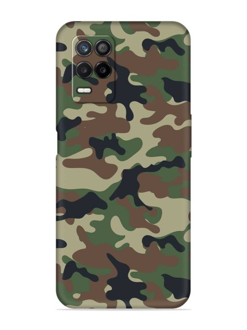 Army Military Camouflage Dark Green Embossed Soft Silicone Case for Realme 8S (5G) Zapvi