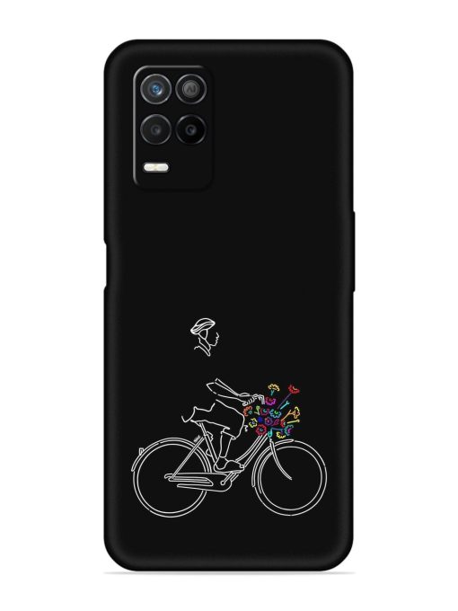 Minimalist Cycle Art Embossed Soft Silicone Case for Realme 8S (5G)