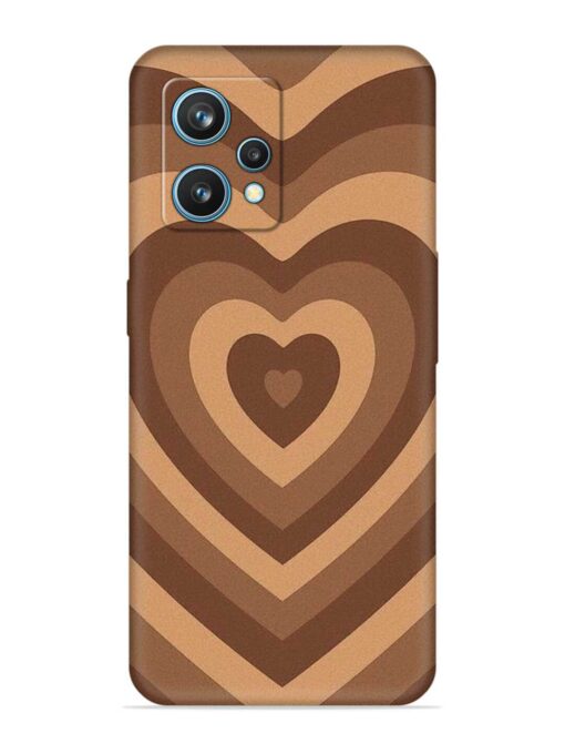 Brown Heart Embossed Soft Silicone Case for Realme 9 (4G) Zapvi