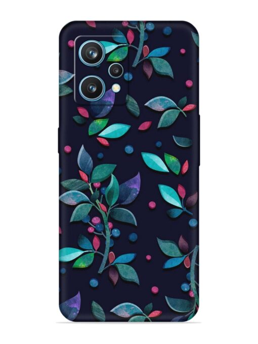 Decorative Watercolor Flower Embossed Soft Silicone Case for Realme 9 (4G)