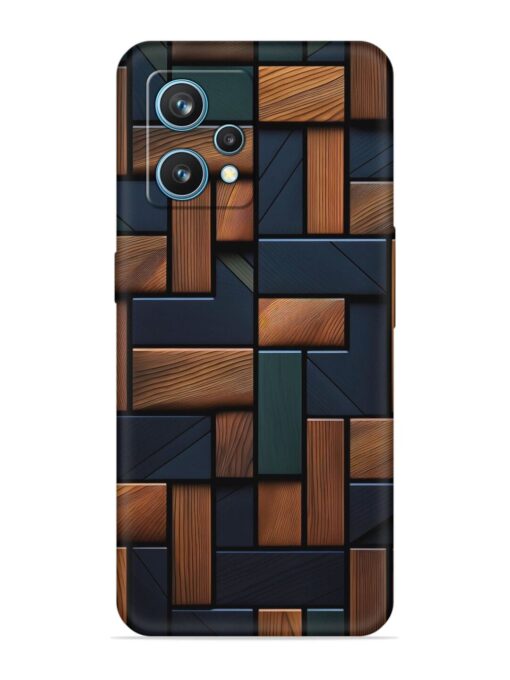 Wooden Background Cubes Embossed Soft Silicone Case for Realme 9 (4G)