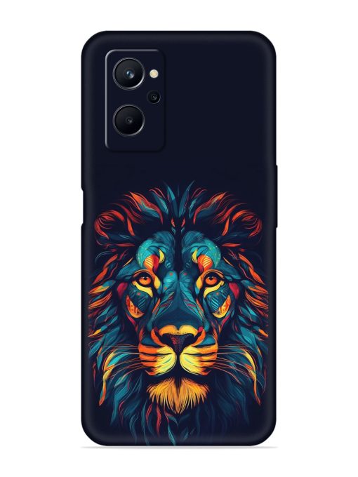 Colorful Lion Embossed Soft Silicone Case for Realme 9I (4G)