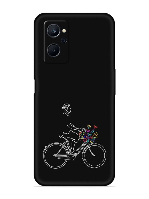 Minimalist Cycle Art Embossed Soft Silicone Case for Realme 9I (4G)