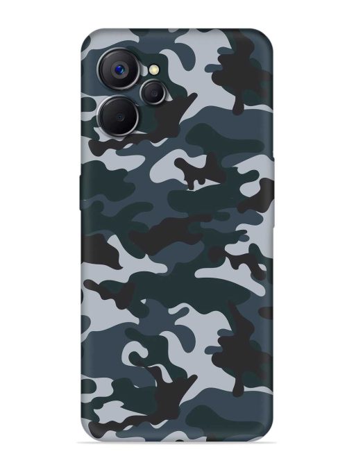 Dark Blue Army Military Art Embossed Soft Silicone Case for Realme 9I (5G) Zapvi