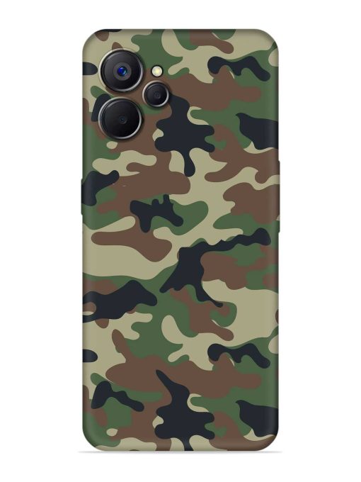 Army Military Camouflage Dark Green Embossed Soft Silicone Case for Realme 9I (5G)