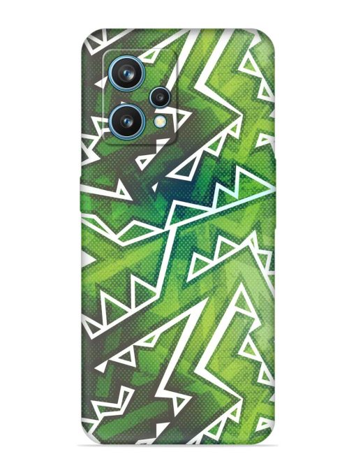 Green Graffiti Seamless Embossed Soft Silicone Case for Realme 9 Pro (5G) Zapvi