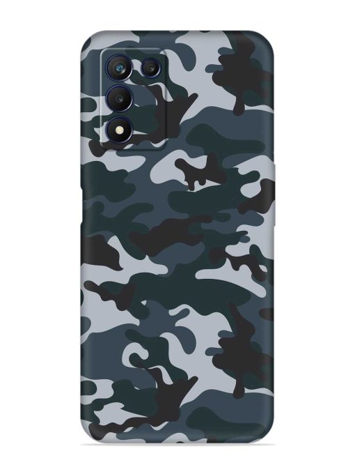 Dark Blue Army Military Art Embossed Soft Silicone Case for Realme 9 Se (5G) Zapvi