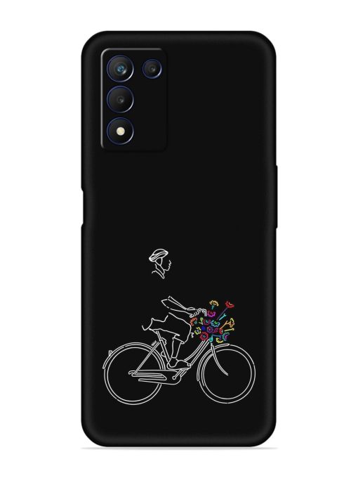 Minimalist Cycle Art Embossed Soft Silicone Case for Realme 9 Se (5G)