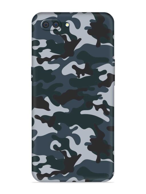 Dark Blue Army Military Art Embossed Soft Silicone Case for Realme C1 Zapvi