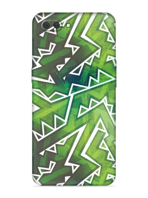 Green Graffiti Seamless Embossed Soft Silicone Case for Realme C1 Zapvi