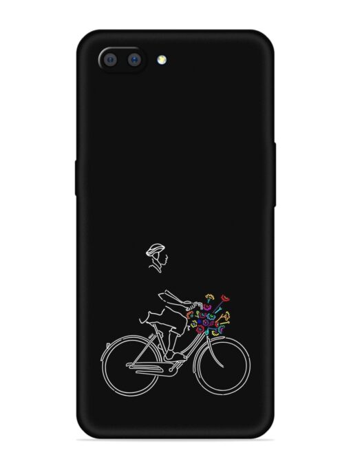 Minimalist Cycle Art Embossed Soft Silicone Case for Realme C1 Zapvi