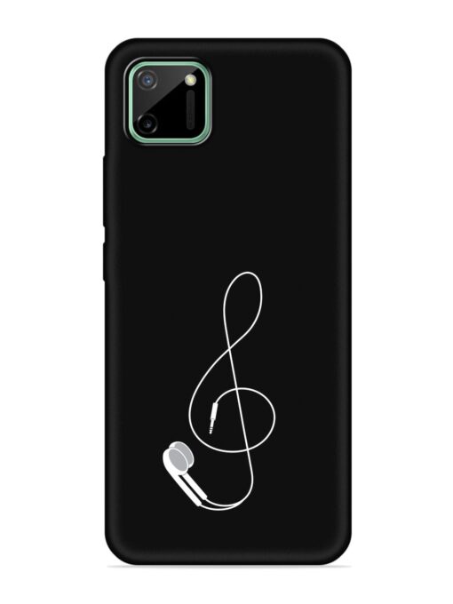 Music Earphone Vector Embossed Soft Silicone Case for Realme C11 (2020)