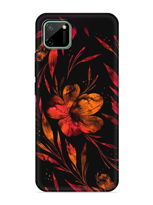 Red Flower Painting Embossed Soft Silicone Case for Realme C11 (2020)