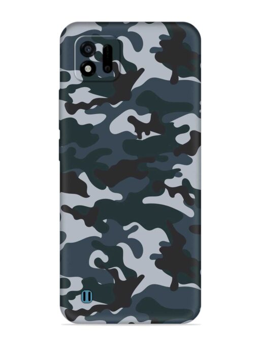 Dark Blue Army Military Art Embossed Soft Silicone Case for Realme C11 (2021)