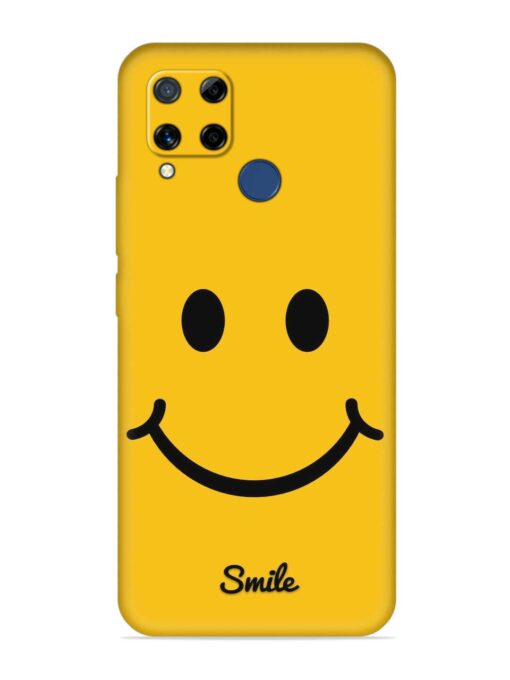 Yellow Smiley Embossed Soft Silicone Case for Realme C15 Zapvi