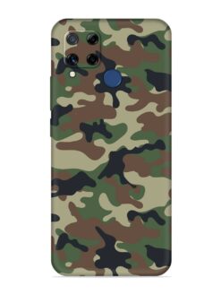 Army Military Camouflage Dark Green Embossed Soft Silicone Case for Realme C15
