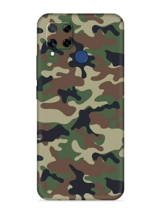 Army Military Camouflage Dark Green Embossed Soft Silicone Case for Realme C15 Zapvi