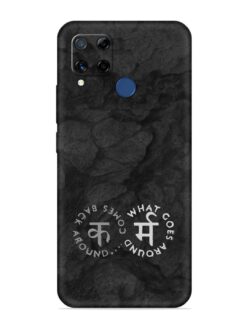 Karma Hindi Word Embossed Soft Silicone Case for Realme C15
