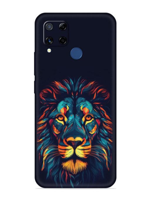 Colorful Lion Embossed Soft Silicone Case for Realme C15 Zapvi