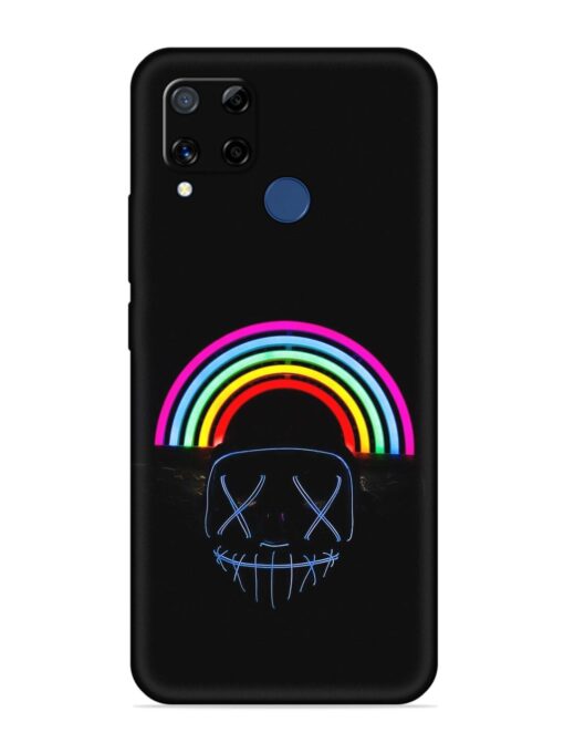 Mask Rainbow Embossed Soft Silicone Case for Realme C15 Zapvi