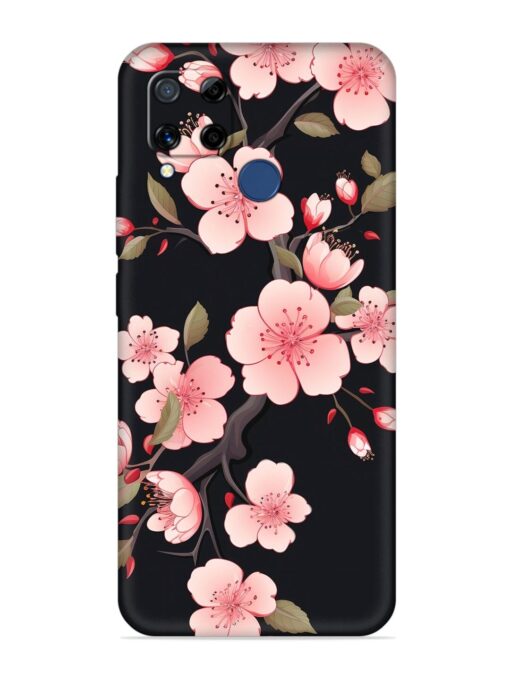 Cherry Blossom Embossed Soft Silicone Case for Realme C15 Zapvi